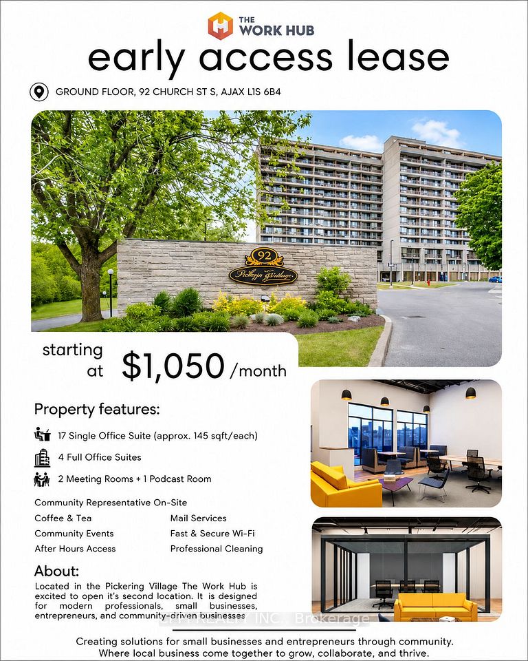 92 Church Street S Internal Office, Ajax, ON L1S 6B4