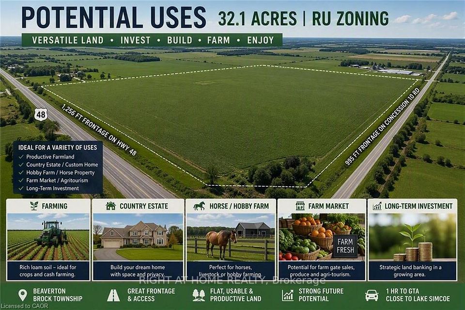 PT LT 6 CON 10 THORAH Road, Brock, ON L0K 1A0 at PT LT 6 CON 10 THORAH Road, Brock, ON L0K 1A0, Brock, ON, L0K 1A0