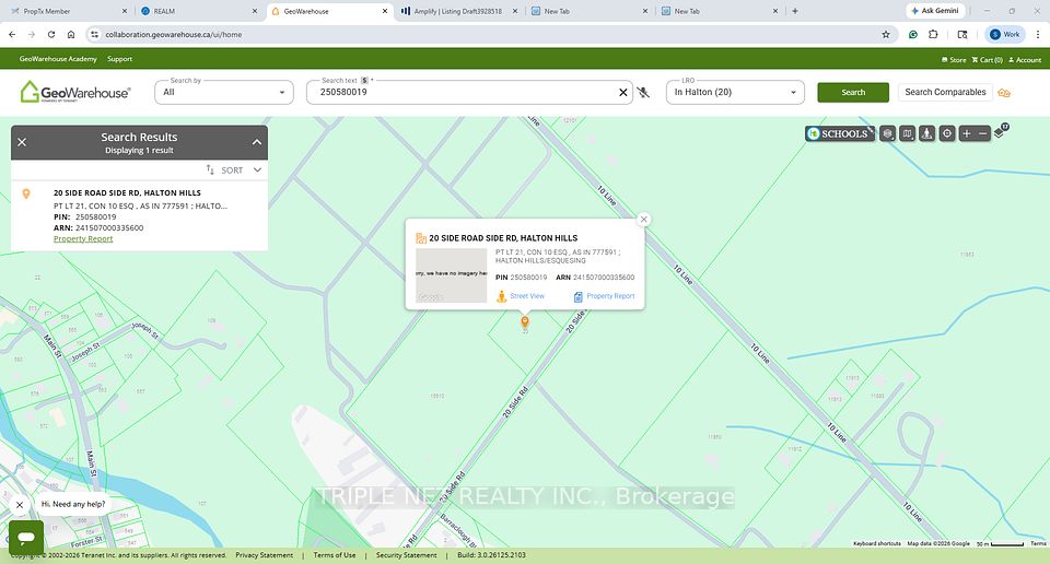 20 Side Road., N/A, Halton Hills, ON L4G 4S7 at 20 Side Road., N/A, Halton Hills, ON L4G 4S7, Halton Hills, ON, L4G 4S7